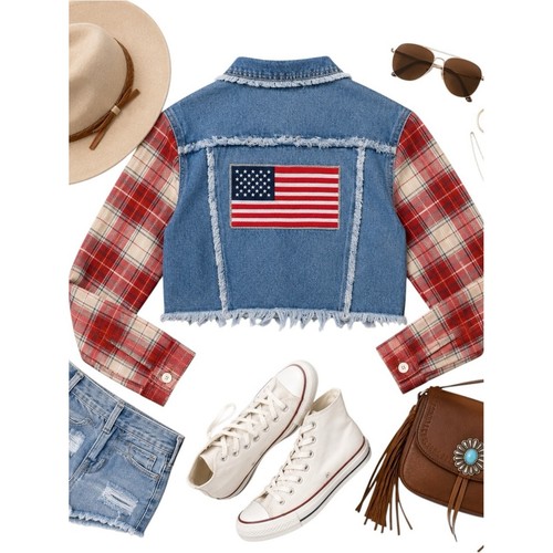 Miss american flag plaid - miss,